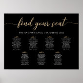 7 Tafels Vind uw Seat Black-zitgrafiek Poster (Voorkant)