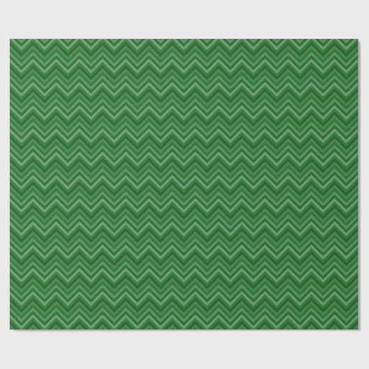 7 tinten donkergroen Zig Zag Stripe Cadeaupapier (Vlak)