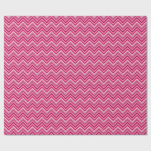 7 tinten roze zig zag streep cadeaupapier (Vlak)