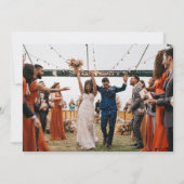 7 Trouwfoto's Retro Script Dank u Bedankkaart (Achterkant)