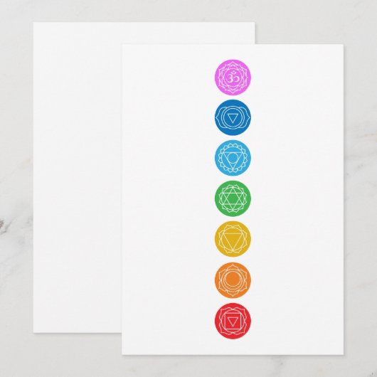 7 Uitnodiging voor Chakras (Voorkant / Achterkant)