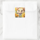 7 van 17 Zonnebloementuin Miceville Vierkante Sticker (Tas)