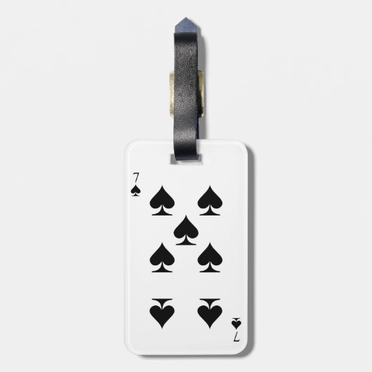 7 van schoppen bagagelabel (Achterkant verticaal)