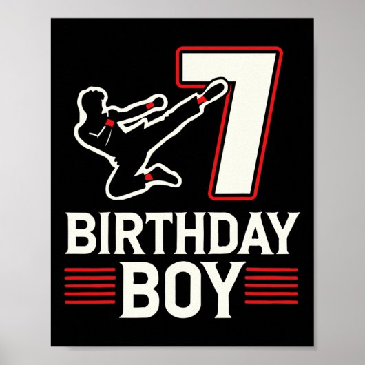 7 Verjaardag Jongen Karate 7 jaar oud Poster (Voorkant)