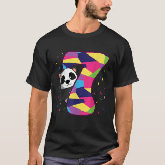 7 Verjaardag Panda Thema 7e Bday Party Celebration T-shirt