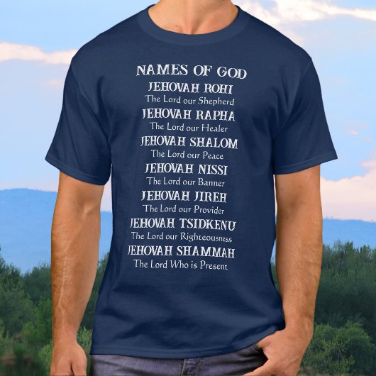 7 Verlossende namen van Jehovah, Christelijk T-shirt