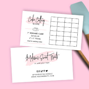 7" Vierkante Bruiloft Taart Snijgids 2x1" Porties Informatiekaartje