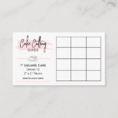 7"Vierkante Cake Snijgids 2x2 partij porties Informatiekaartje (Voorkant)