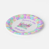 7"Waterverf Bounce House Verjaardagspapier Bord (Gekanteld)