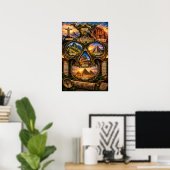 7 Wonders Schedel Artprint | Staat van Geest Poster (Thuiskantoor)