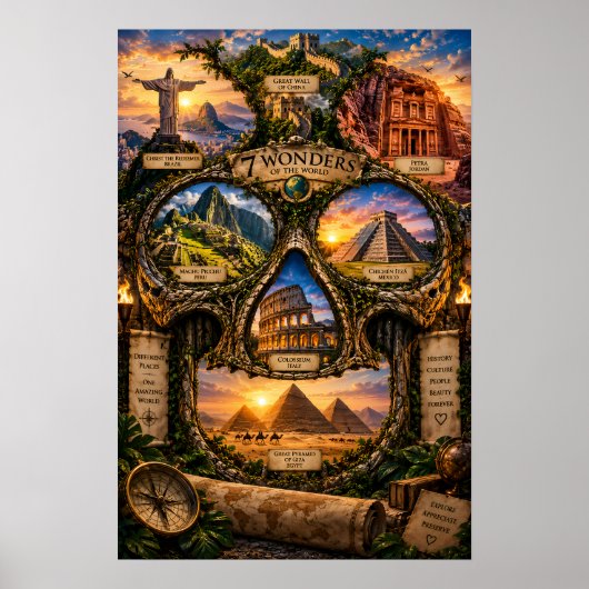 7 Wonders Schedel Artprint | Staat van Geest Poster (Voorkant)
