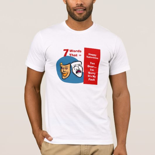 7 woorden die = vrolijke Valentijn T-shirt (Voorkant)