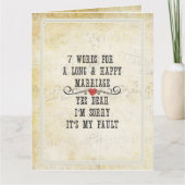 7 woorden voor een lang en gelukkig huwelijk kaart (Voorkant)