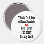 7 woorden voor een lang en gelukkig huwelijk magneet (Voorkant / Achterkant)