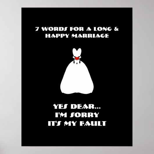 7 woorden voor een lang en gelukkig huwelijk - Pos Poster (Voorkant)