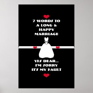 7 woorden voor een lang en gelukkig huwelijk - Pos Poster