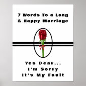 7 woorden voor een lang en gelukkig huwelijk - Pos Poster (Voorkant)