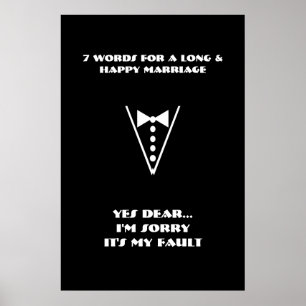 7 Woorden Voor een Lang en Gelukkig Huwelijk - Pos Poster