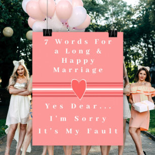 7 woorden voor een lang en gelukkig huwelijk - Pos Poster