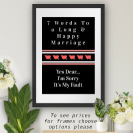 7 woorden voor een lang en gelukkig huwelijk - Pos Poster