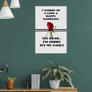 7 woorden voor een lang en gelukkig huwelijk - Pos Poster