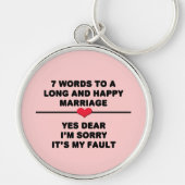 7 woorden voor een lang en gelukkig huwelijk sleutelhanger (Voorkant)