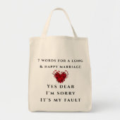 7 woorden voor een lang en gelukkig huwelijk tote bag (Voorkant)