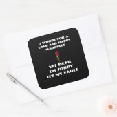 7 woorden voor een lang en gelukkig huwelijk vierkante sticker (Envelop)