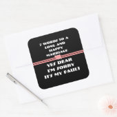 7 woorden voor een lang en gelukkig huwelijk vierkante sticker (Envelop)