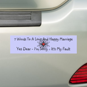 7 woorden voor een lang huwelijk bumpersticker