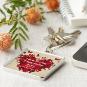 7 woorden voor een lang huwelijk en een gelukkig h sleutelhanger (Zijkant)