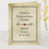 7 Woorden VOOR Lang en gelukkig huwelijk Kaart (Gele Bloem)