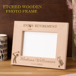 7 "x5" Foto Golf Thema Geniet van Pensioen Naam Da Gegraveerde Lijstjes