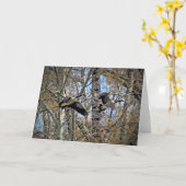 7 x5-inch gevouwen kaart || Twee ganzen (Gele Bloem)