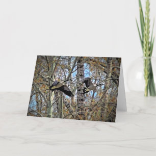 7 x5-inch gevouwen kaart    Twee ganzen