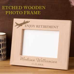 7 "x5" Photo TravelTheme Geniet van Pensioen Naam  Gegraveerde Lijstjes