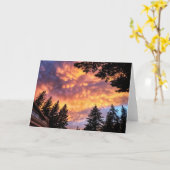7 x 5 inch gevouwen Kaart || Mammatus Cloud Sunset (Gele Bloem)