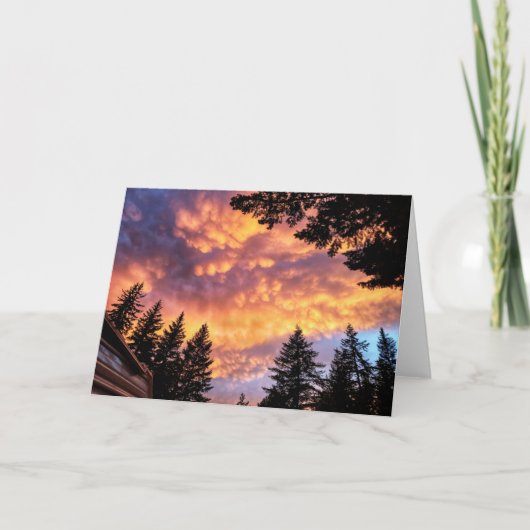 7 x 5 inch gevouwen Kaart || Mammatus Cloud Sunset (Voorkant)