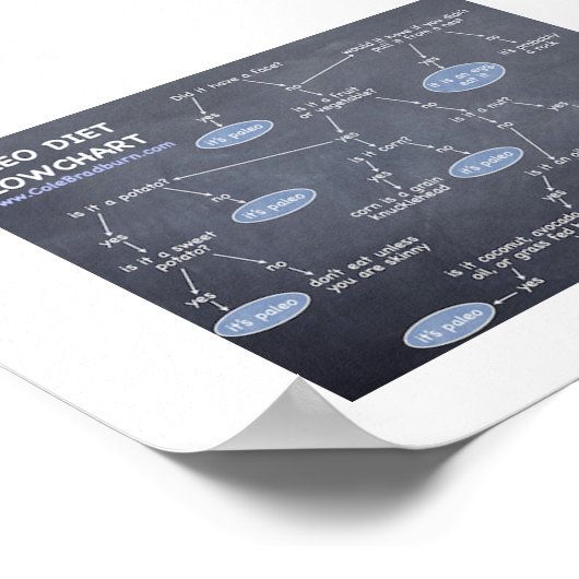 7 x 5 Paleo Diet Stroomdiagram Poster (Hoek)