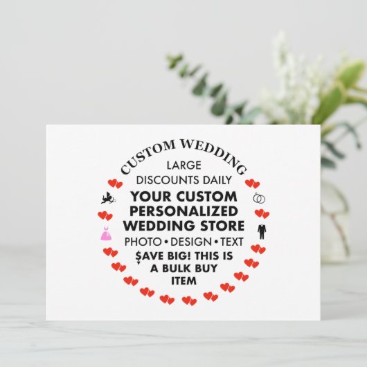 7" x 5" Uitnodiging voor het Huwelijk - Best Selle (Staand voorkant)