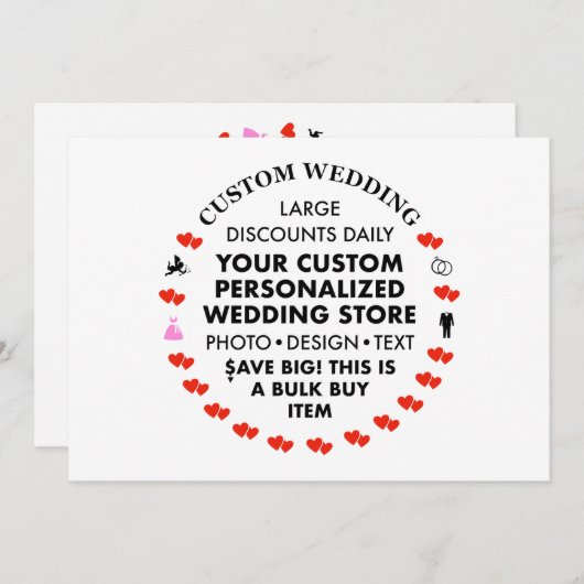 7" x 5" Uitnodiging voor het Huwelijk - Best Selle (Voorkant / Achterkant)