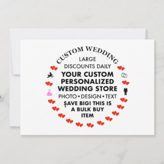 7" x 5" Uitnodiging voor het Huwelijk - Best Selle