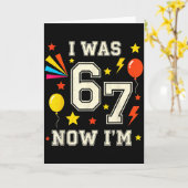 7 Year Old Birthday I Was 6 Now I'm 7 67 Funny Kid Kaart (Gele Bloem)