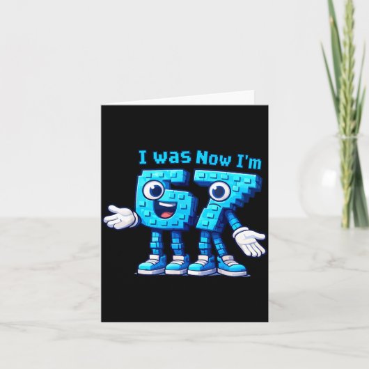 7 Year Old Birthday I Was 6 Now I'm 7 67 Kaart (Voorkant)