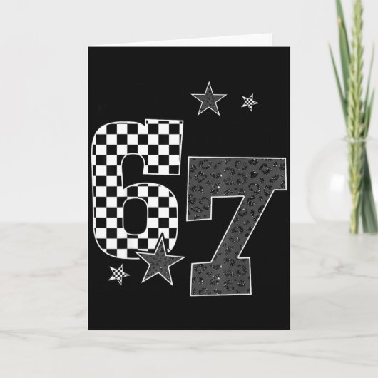 7 Year Old Birthday I Was 6 Now I'm 7 Funny 67 Mem Kaart (Voorkant)