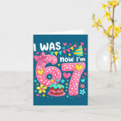 7 Year Old Birthday I Was 6 Now I'm 7  Kaart (Gele Bloem)