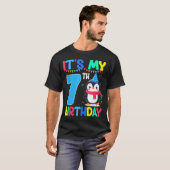 7 Year Old Birthday Penguin Themed It's My 7th Bir T-shirt (Voorkant volledig)