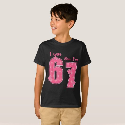 7 Year Old Birthday Shirt Was 6 Now I'm 7 67 Funny (Voorkant volledig)