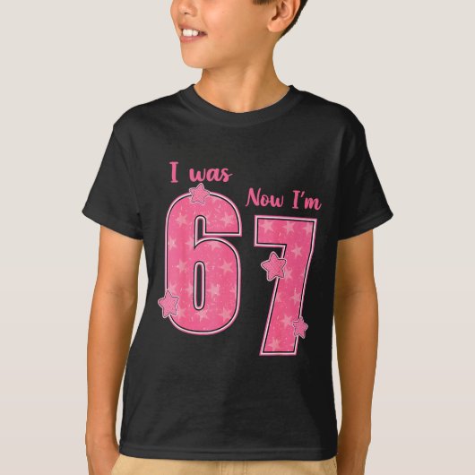 7 Year Old Birthday Shirt Was 6 Now I'm 7 67 Funny (Voorkant)