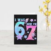 7 Year Old Birthday Shirt Was 6 Now I'm 7 67 Funny Kaart (Gele Bloem)